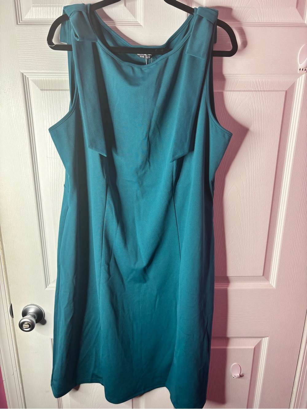 BloomChic Teal Draped Neck Sleeveless Dress Shoulder Bow NWT 18-20